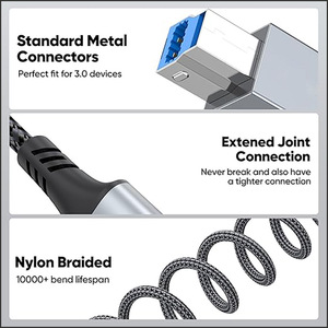 <b>Usb</b> 3.0 Data <b>Cable</b> Male <b>To</b> Male Square Port Computer Ssd Connection <b>Cable</b> 1M 2M 3M Copper Wire Nickel Plating - Product Image 2