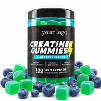 Gommes à la créatine à la myrtille sans sucre, faibles en glucides, pour la musculation et la performance des adultes, complément de récupération énergétique