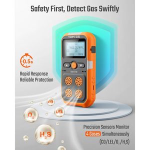 เครื่องตรวจจับก๊าซ Toptes Guard-101 4 ชนิด ตรวจจับ H2S CO LEL O2 พร้อมระบบเตือนภัย สำหรับใช้งานเพื่อความปลอดภัยในอุตสาหกรรม - Product Image 2