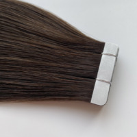 Extensions de cheveux chinoises Remy à bandes adhésives # 2 Extensions de cheveux double épaisseur, pointes alignées, cuticules intactes, lisses et douces, 14-24 pouces