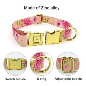 Collar para Perro con Diseño Floral, Ajustable, Cierre de Hebilla de Poliéster, Estilo Elegante para Perros en Todas las Estaciones - Product Image 3