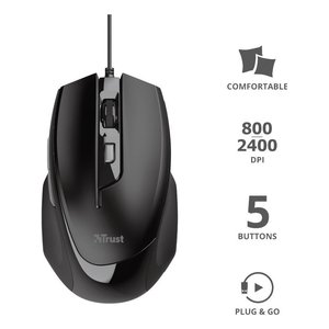 Ratón Consumer Voca Comfort con cable negro 6 botones USB tipo A - Product Image 4