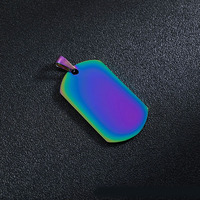 Pendentif en acier inoxydable de style militaire 49*28mm pour la fabrication de bijoux de collier porte-clés pendentif plaque de chien gravée vierge