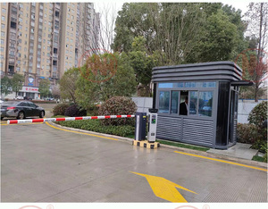 Modern Guard House Sentry <b>Box</b> White with Blue Roof Rectangle Shape for <b>Security</b> Use - Product Image 3