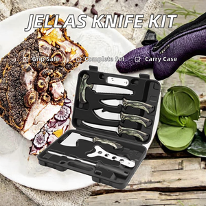 Ensemble de couteaux de chasse professionnels Jellas, manches en polypropylène antidérapants en acier inoxydable, <span class=keywords><strong>kit</strong></span> de préparation portable pour le <span class=keywords><strong>camping</strong></span> - Product Image 2