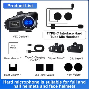 Casque étanche X3-V8 avec communication Bluetooth, interphone avec puces 5.1+5.4, interphone moto pour groupe de 8 personnes - Product Image 2