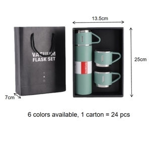 Vacuum Flask Gift <b>Set</b> Wholesale Low MOQ 500ml 17oz Business Stainless Steel Thermal <b>Mug</b> Gift <b>Set</b> with 3 Lids - Product Image 2