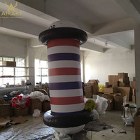 Columna de Luz Espiral Inflable Decorativa para Exteriores de Barbería