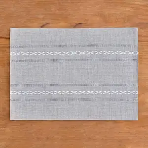 Tabletex ผ้าฝ้ายลินิน Placemats ชายบ้าน Hemstitch แผ่นเสื่อสําหรับโต๊ะในครัว