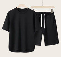 Costume à manches courtes avec logo personnalisé, motif brodé, col rond, t-shirt haut de gamme à manches courtes de couleur unie pour hommes