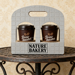 Nuevo Portavasos Desechable Biodegradable para Bebidas Calientes para Llevar, 2 Compartimentos, Portavasos de Papel para Café, 2025 - Product Image 5