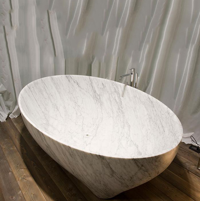 oval whirlpool marble bathtub for two