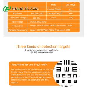 Boîte à Lumière pour Tableau d'Optométrie Multifonctionnelle à LED Rouge et Verte WB-1112B avec Certification CE 100-220V pour la Détection des Cibles - Product Image 2