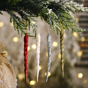 5 uds Cristal de hielo brillante árbol de Navidad decoraciones colgantes Arco Iris adornos roscados para invierno <span class=keywords><strong>Wonderland</strong></span> fiesta suministros - Product Image 2