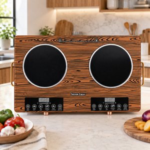 Cocina de Inducción Eléctrica Portátil de Doble Quemador y 3500W para Exteriores, con Carcasa de Aleación de Aluminio y Panel de Vidrio Templado - Product Image 1