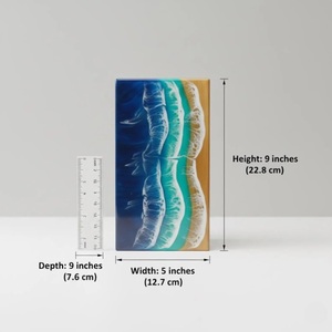 Urnas funerarias de epoxi y madera a precios bajos, urna de cremación con superficie pulida, de forma rectangular, para cenizas humanas. - Product Image 5