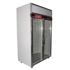 Présentoir intérieur vertical à double porte Présentoir commercial de glace Réfrigérateur vertical avec <span class=keywords><strong>distributeur</strong></span> de glaçons - Product Image 3