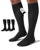 Chaussettes de compression en bambou, hauteur genou, respirantes, soutien gradué, soulagement des gonflements et de la douleur, pour la course et les voyages