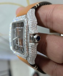 Montre de luxe pour homme ETAMovment en moissanite, affichage analogique avec chiffres romains, acier inoxydable, style antique, style professionnel, ETA - Product Image 3