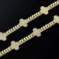 Chaîne Fashion Clover Monaco plaquée or 14K 18K, collier et bracelet en zircon pour femme, style hip-hop