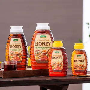 Chine usine 500g 1kg de qualité alimentaire presser en plastique PET pot de récipient de miel en plastique