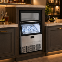 Machine à glaçons commerciale automatique à refroidissement par air, certifiée CE, 25 kg/24h, pour entreprises et usage domestique