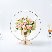 BC-506 décorations de Table de mariage bricolage rond fleur cerceau métal Vase fleur support de fleurs