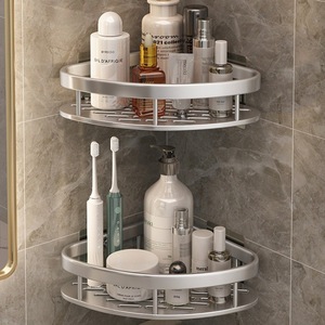 Bathroom Triangular <b>Storage</b> Rack Wall Mounted Aluminum Minimalist Design 20kg Load Capacity - Product Image 2