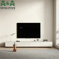 Mueble de TV Moderno SLS, Centro de Entretenimiento con Gran Espacio de Almacenamiento, Mesa Consola, Mueble para TV para Sala de Estar o Dormitorio