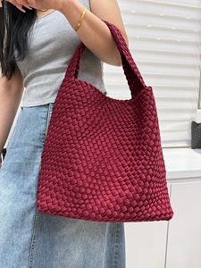 新入荷卸売カスタマイズAncoraレッドトートバッグ織りナイロンハンドバッグ女性用高級財布とハンドバッグ - Product Image 6