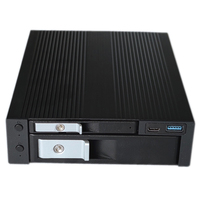 Convertitore SATA Unestech ST7227U per Server, Doppio Alloggiamento 2.5/3.5 Pollici, Enclosure USB Hot Swap per SSD/HDD con Interruttore di Alimentazione