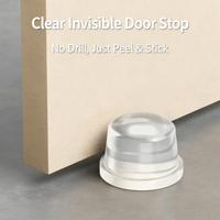 Butée de porte ronde transparente réutilisable en PU, 2 tailles, pour la protection du sol et des murs, maison, bureau, hôtel, appartement