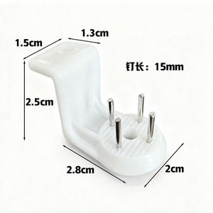 L-Shaped <b>Wall</b> Mount Hook 2.8cm Plastic Single Hook For Photo Frames Wedding Decorations Invisible <b>Nail</b> 15mm Pin - Product Image 1