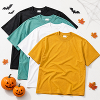 T-shirts pour hommes, imprimé Halloween, coton 260 g/m², design personnalisé, coupe ample, épaules tombantes, fabrication OEM ODM, directement de l'usine, unisexe
