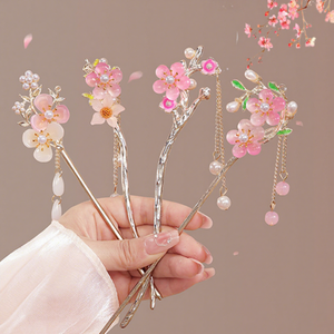 Horquilla <span class=keywords><strong>de</strong></span> Pelo Estilo Chino con Diseño <span class=keywords><strong>de</strong></span> Flor <span class=keywords><strong>de</strong></span> Magnolia, Accesorio para el Cabello Elegante y Sencillo para Mujer, Artesanía en Metal - Product Image 1