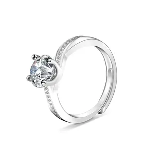Factory customized diamond white round moissanite for 18K yellow gold ring 1 carat diamond price