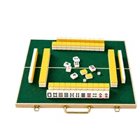 Mini jeu de Mahjong portable avec tuiles, table pliante d'extérieur, jeu de Mahjong manuel pour le camping