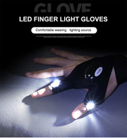 Guantes de Pesca de Medio Dedo con Linterna LED, Impermeables, para Senderismo, Campamento, Pesca, Rescate, Supervivencia, Iluminación, Reparación de Automóviles
