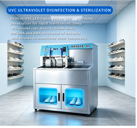 Machine de nettoyage de chaussures entièrement automatique en acier inoxydable avec désinfection et séchage auto-nettoyants 220V