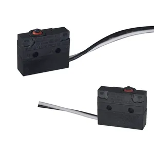 IP67 No Lever Automotive Micro Switch 5A 125/250V Micro Switch Black With Long Wires