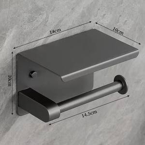 <span class=keywords><strong>Portarotolo</strong></span> <span class=keywords><strong>da</strong></span> Parete Autoadesivo con Mensola, <span class=keywords><strong>Portarotolo</strong></span> in Acciaio Inossidabile - Product Image 4