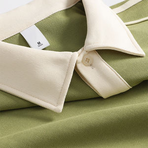 Venta al por mayor peso pesado de algodón poliéster empresa uniforme bordado Golf Polo camisa hombro caído 240gsm manga corta Polo camiseta - Product Image 2