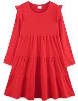 Robe longue Nouveaux styles à la mode pour le printemps et l'automne Robe pour filles solides Robes de princesse personnalisables à manches longues pour filles
