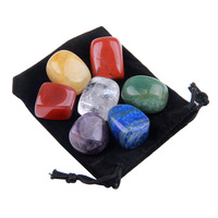 Ensemble de 7 pièces de gros chakra en pierre dégringolé ensemble de pierres de guérison de forme irrégulière pour la méditation