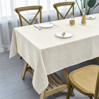 Nappes en lin de coton imperméables résistantes aux plis Nappe de table à manger rectangulaire pour les banquets de fête de buffet