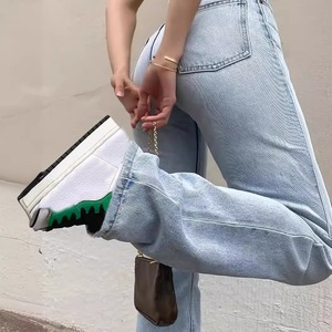 กางเกงยีนส์ทรงตรงเอวสูงผ้ายืดแฟชั่นสไตล์ใหม่สำหรับผู้หญิง - Product Image 5