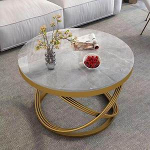 Table basse moderne minimaliste en acier et ardoise, nouveau modèle tendance pour la maison, table d'appoint pour canapé de salon, petit appartement, balcon - Product Image 5