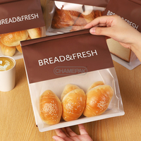 Sachet refermable à fermeture éclair, personnalisé avec logo, pour emballage de pain, sac de rangement en kraft résistant à l'humidité pour boulangerie et snacks