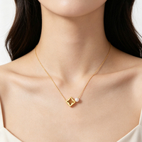 Kalung Cantik Berongga Motif Bunga untuk Wanita, Kalung Mutiara Imitasi Baja Anti Karat, Perhiasan Floral Estetik, Hadiah Tahan Luntur