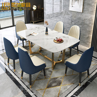 Plan de table en marbre de luxe personnalisé, base métallique pour la salle à manger, livraison gratuite